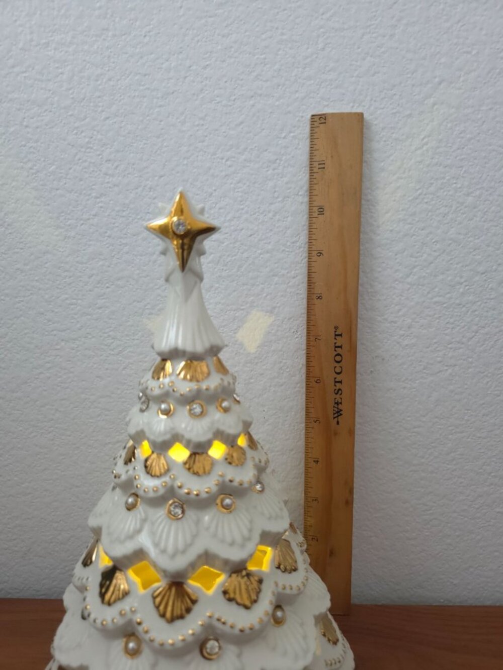 Lenox FLORENTINE & PEARL Lit Porcelain Christmas Tree 24k Gold Accents Box & COA - Picture 9 of 10